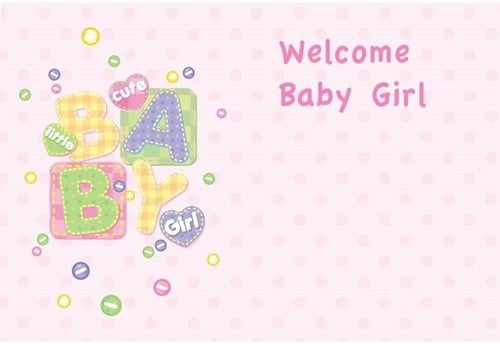 [A-019721] Bloemenkaartjes Baby Girl- Welcome pakje 50 Wenskaarten