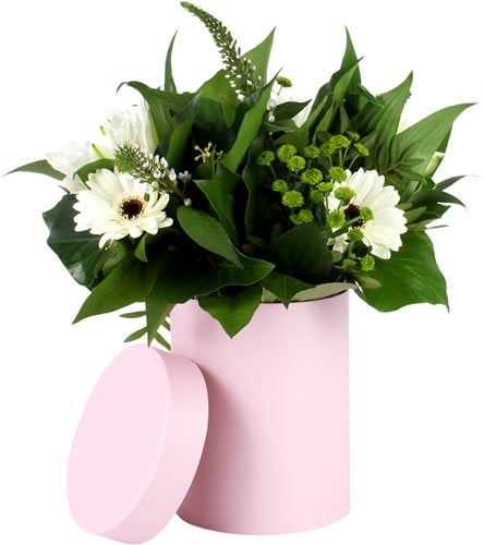 [A-022992] Bloemendoos Roze hoedendoos karton excl. decoratie Ø13xH17 cm