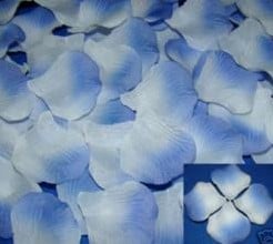 [A-007272] Blad Zijden blaadjes rozenblaadjes Licht lila blauw Wit