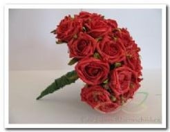 [A-007395] Bruidsboeket Foamrozen Rood met RodeparelsEV60 