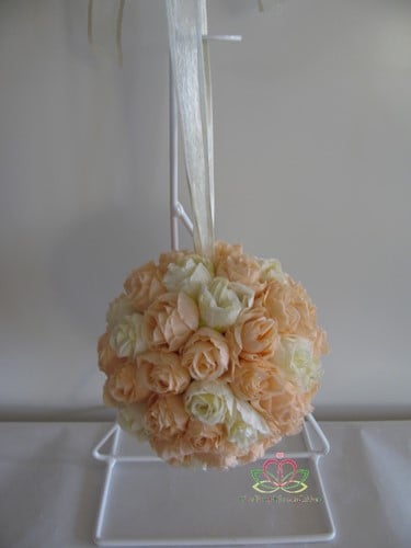 [A-008831] Bloemenbal Pomander RoseBall 35 Peach Ivory