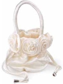 [A-008505] Bruidsmeisjestasje Strooibloemen Satijn Rozen Creme