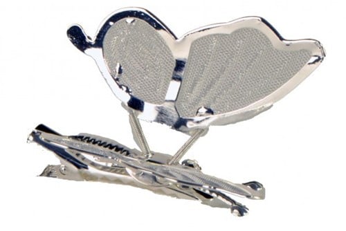 [A-009520] Vleugels Vlinder Clip Zilver4 cm pak 6 stuks