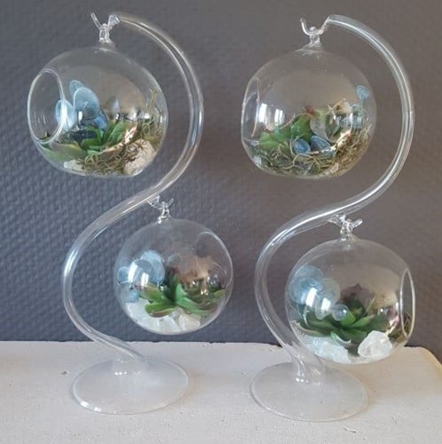 [A-011756] Glasarrangement standaard S-vorm incl. 2 bollen zie video 