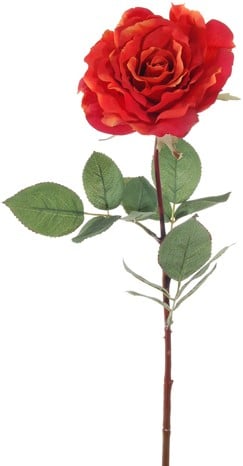 [A-013050] Zijden Roos Groot Warm Rood 75 cm per stuk