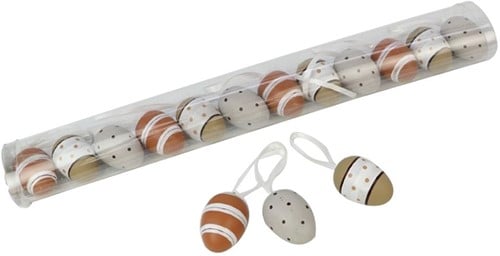 [A-002034] Paasei hangers Natureltinten 12 stuks