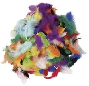 [A-024862] Veren Mengsel Regenboog Rainbow Bont 3-10 cm 10 gram