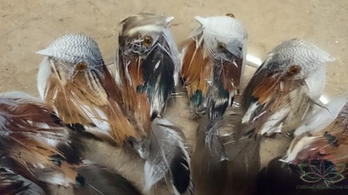 [A-010708] Vogeltjes Donkerbruin natuurlijk 9 cm 16 stuks