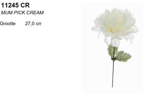 [A-012427] Dahlia Mum Pick Creme Zijdenbloem per stuk