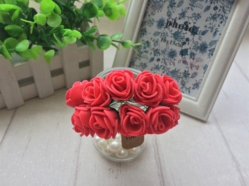 [A-012977] Mini Foam Roos Rood 2,5 cm Zak 144 stuks