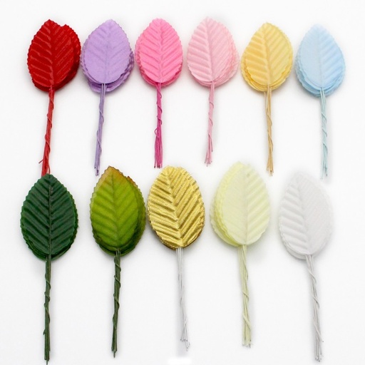 [A-015456] Blad Zijden blaadjes op draad Lichtblauw 3*5 cm PAK100