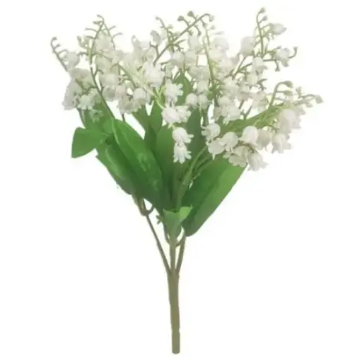 [A-024685] Lelietje van Dalen White Zijdenbloem Bundel 29 cm
