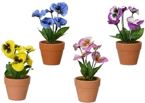 [A-025847] Viooltje Zijden Blauw Linksboven op foto dia 7.5 cm H 18 cm per stuk