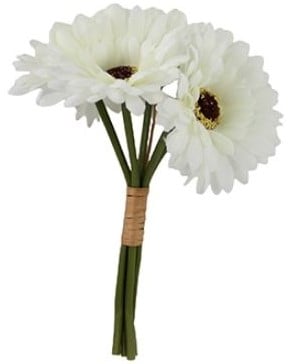 [A-027467] Gerbera Ivory Zijden Bundel 6 stuks