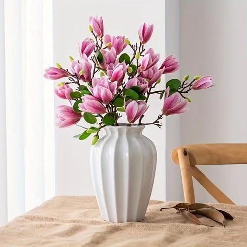 [A-027505] Magnolia Purple Zijdenbloem Tak 65 cm per stuk