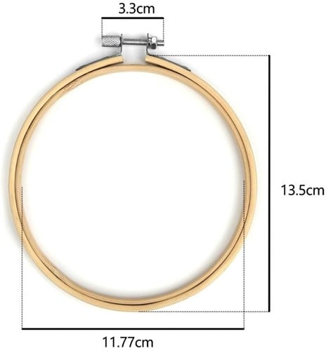 [A-023687] Bamboe Borduurring Flowerhoop Bloemenring met stelschroef 13 cm per stuk