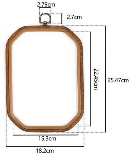 [A-023796] Brocante Houten Borduurring Rechthoekig met stelschroef 18x26 cm per stuk