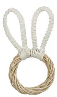 [A-025544] Haas hanger Kop met koord Oren Crème 10x19,5 cm per stuk