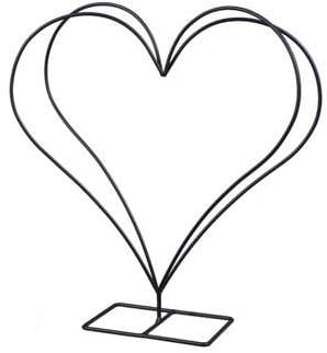 [A-027331] Metalen frame Hart 3D op voet 43x45 cm per stuk