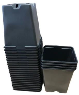 [A-022968] Kweekpotten Vierkant Zwart 9x9x10 cm pak ca. 25 stuks