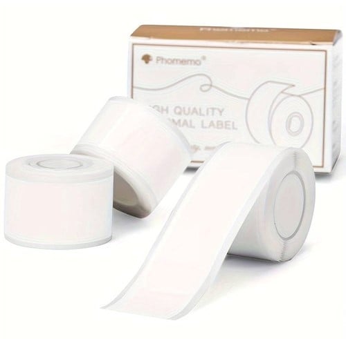 [A-025927] Thermische labels Blanco etiketten voor thermal labelprinters Phomemo D50 Wit doorlopend rol