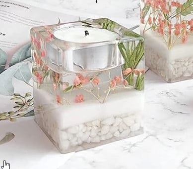 [A-024264] Siliconenmal Waxinehouder Vierkant Epoxy resin zeep kaarsen 60x73 mm per stuk