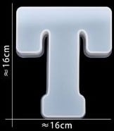 [A-024396] Siliconenmal Letter T voor Epoxy resin, zeep en kaarsen 16 cm per stuk