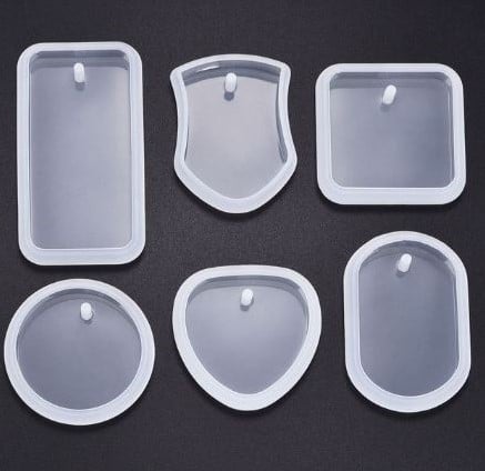 [A-024436] Siliconenmal Set sieraden of sleutelhanger Epoxy resin set van 6