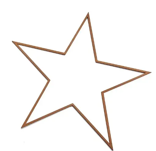 [A-027799] Metalen frame Ster Roest 80 cm