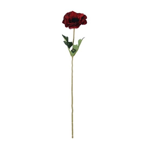 [A-028025] Anemoon Rood/Zwart Zijdenbloem 48 cm per stuk